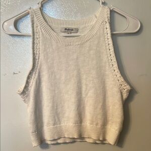 Madewell Small White Knit Tank Top 100% Cotton
